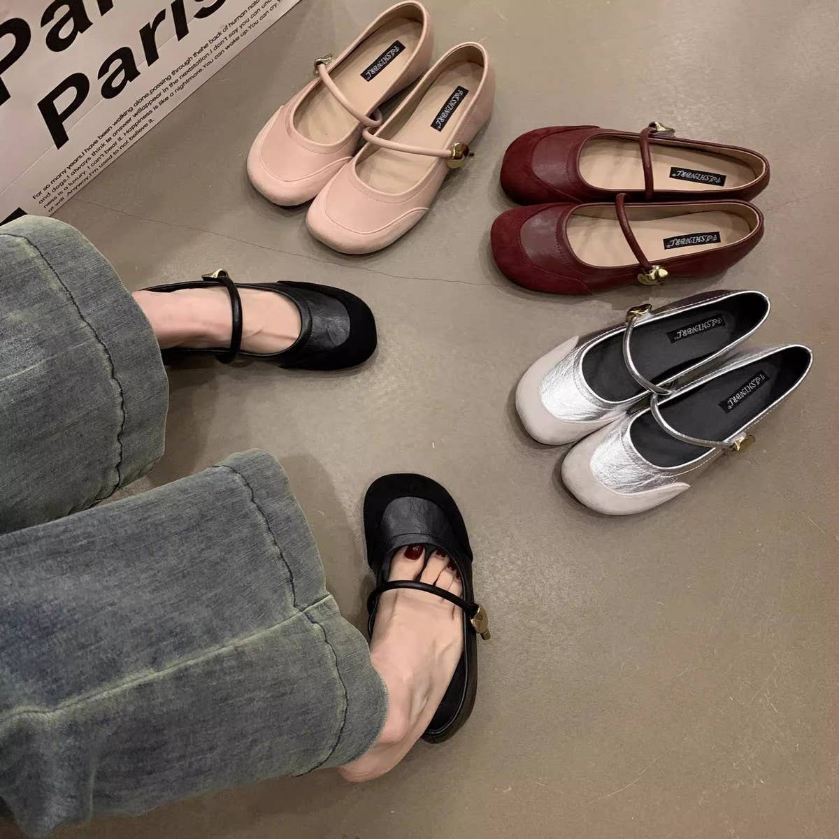 Vintage Leather Mary Janes with Hidden Wedge