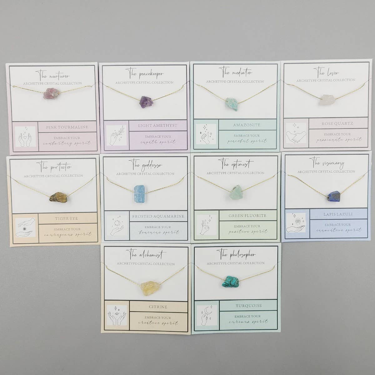 NATURAL STONE PENDANT NECKLACE WITH CARD