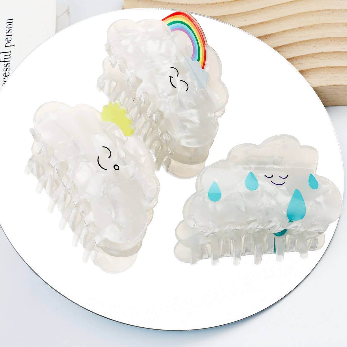 CWAHA1392_WHITE CARTOON SERIES HAIR CLAW CLIP
