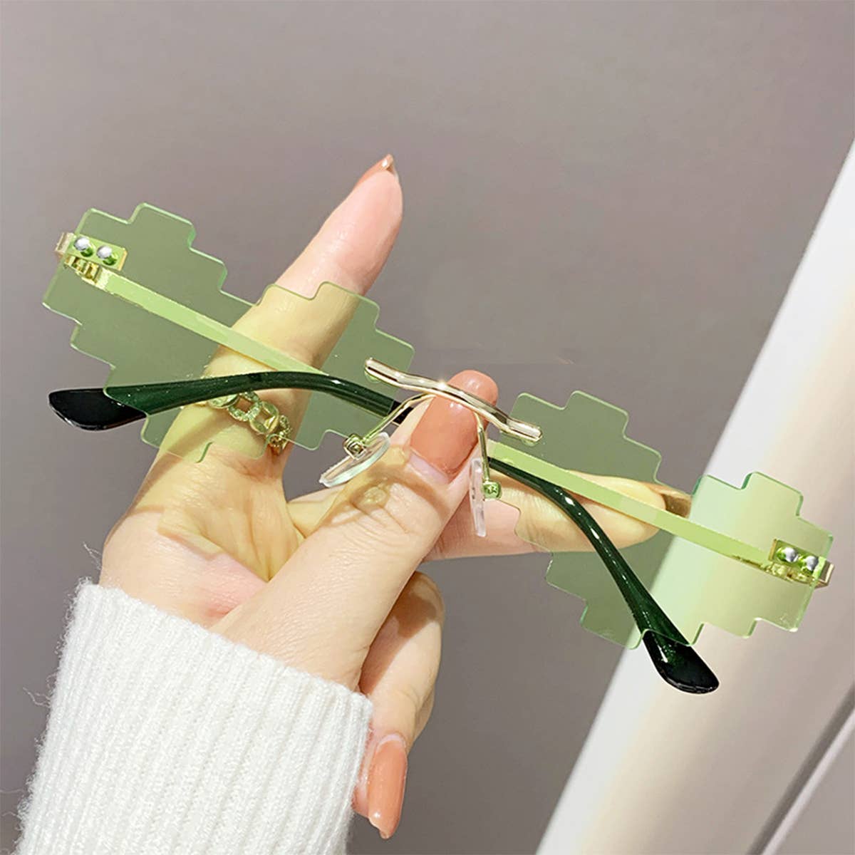 STYLISH HEART MOSAIC SUNGLASSES WITH COLORFUL_CWASG0345