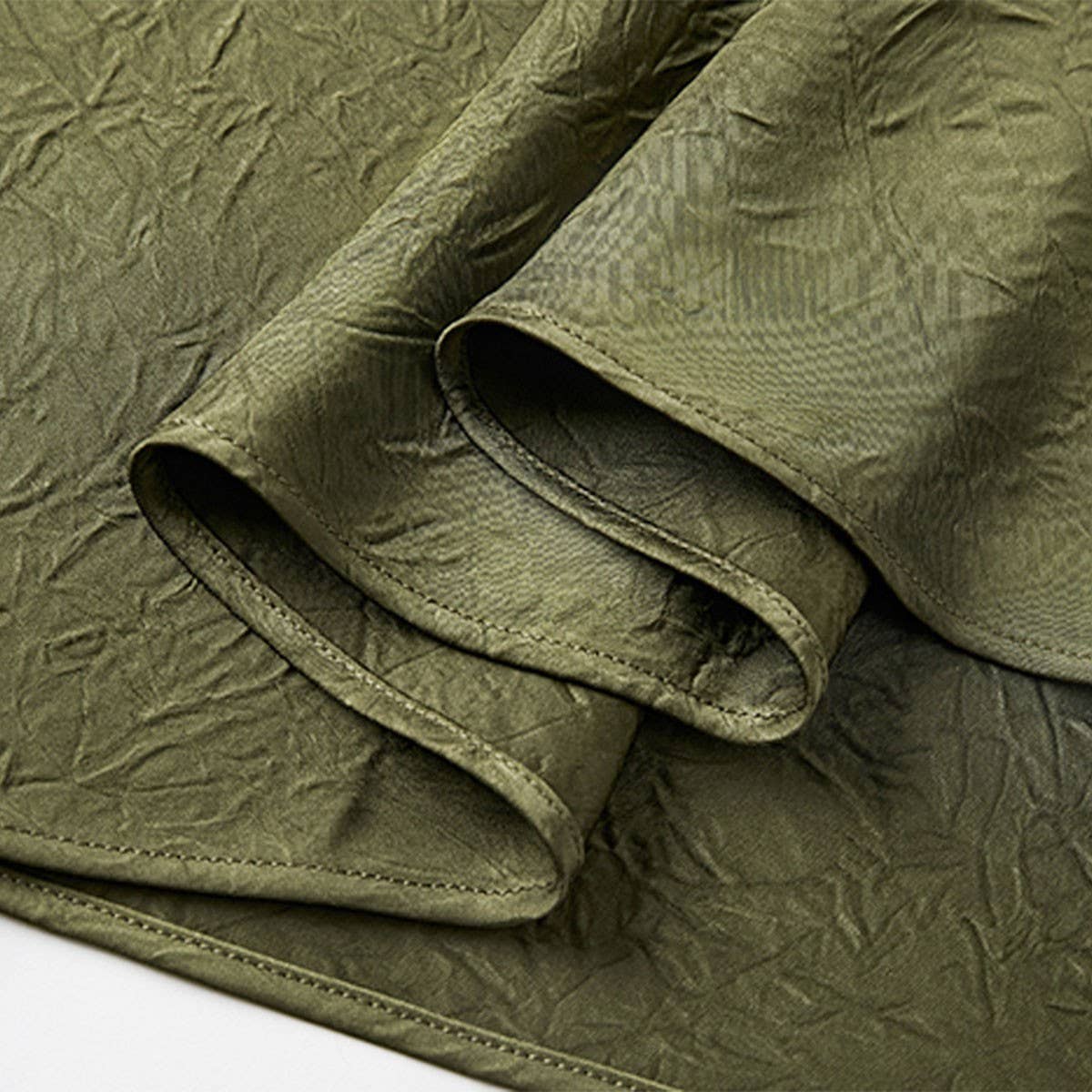 SATIN SKIRT HIGH WAIST ELASTIC PATTERN LONG SKIRT