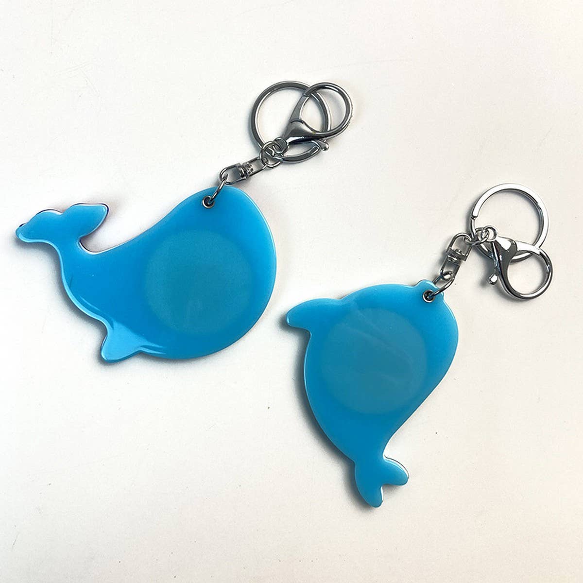 Cute Whale Slide Mirror Keychain Acrylic Gift