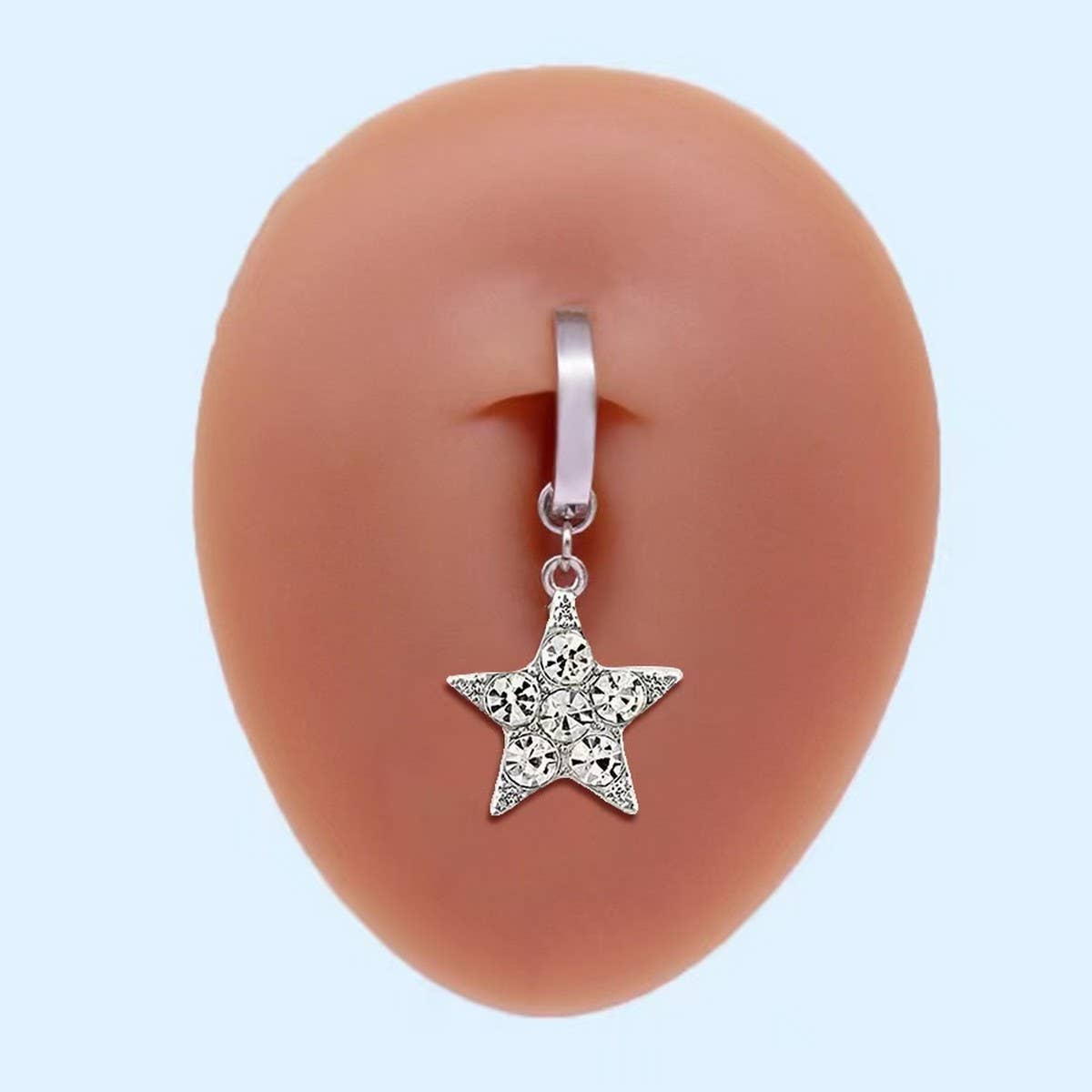 Minimal Curved Butterfly Star Belly Button Ring