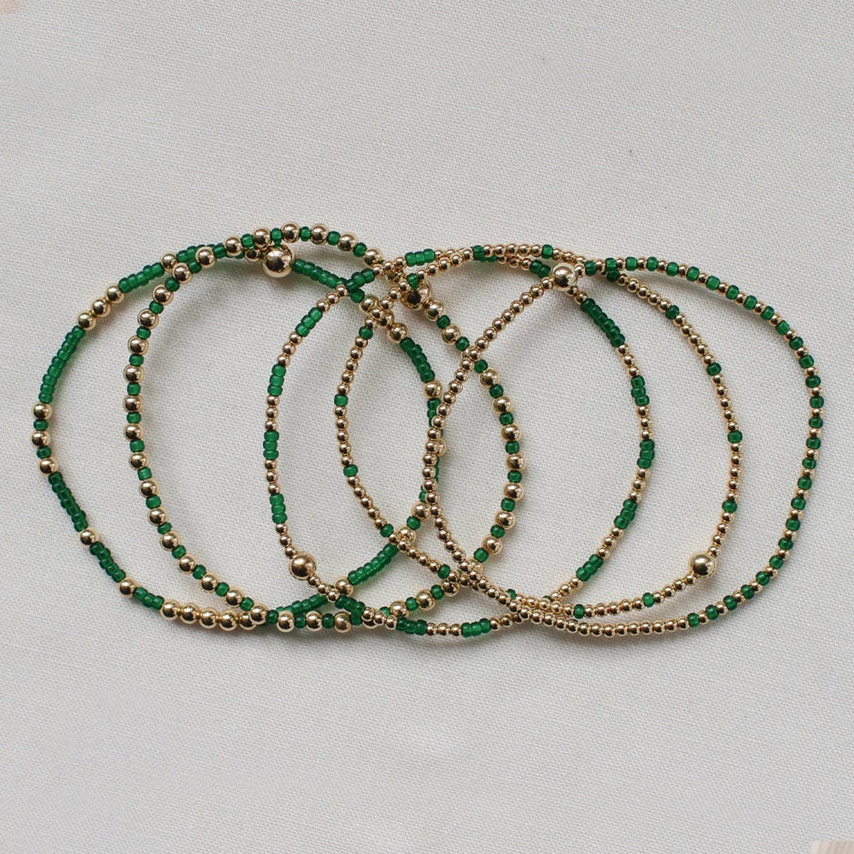 BOHEMIAN STYLE STACKING GOLD ANDCOPPER BEADBRACELET_CWMM3876