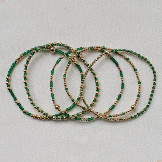 BOHEMIAN STYLE STACKING GOLD ANDCOPPER BEADBRACELET_CWMM3876