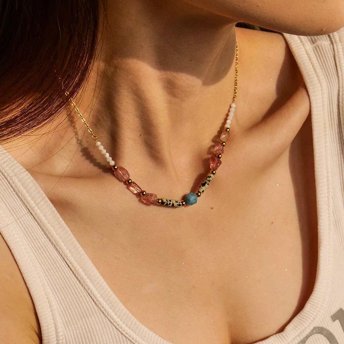 COLORFUL RETRO TEMPERAMENTSWEET CLAVICLE CHAIN
