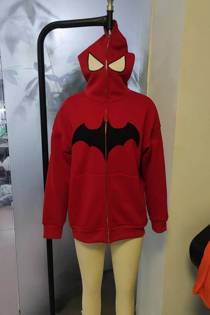 CWOCO1186_HALLOWEEN BATMAN FULL ZIP HOODED SWEATSHIRT