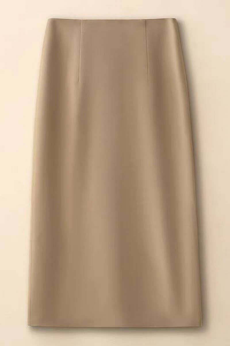 CWBLS00689_SPRING AND AUTUMN SLIT HIGH WAIST A-LINE SKIRT