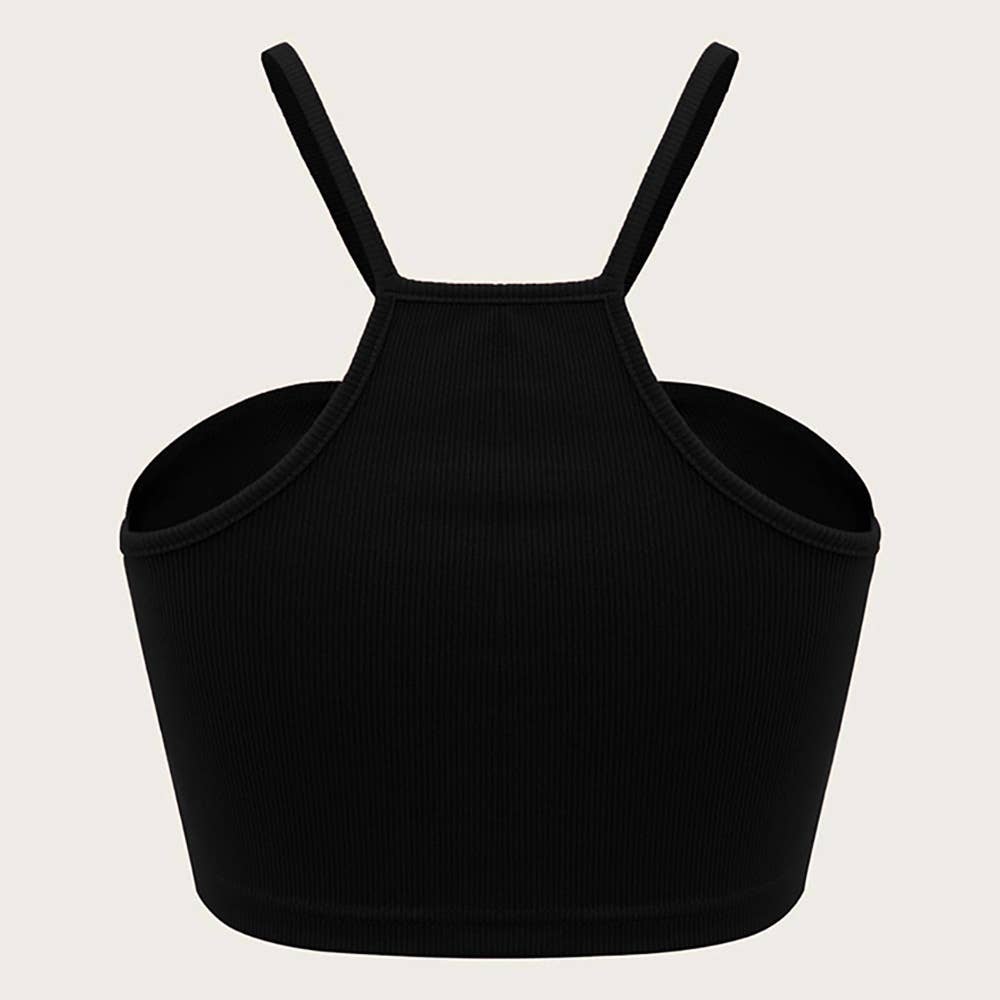 Slimming heart-shaped solid-color halter top