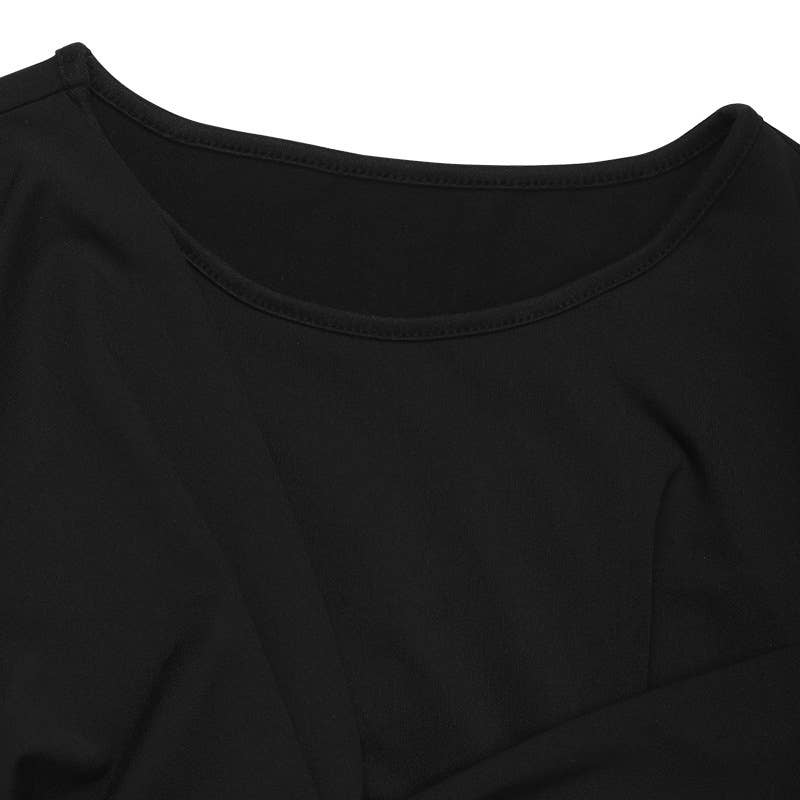 Solid-color knotted round-neck jumpsuit