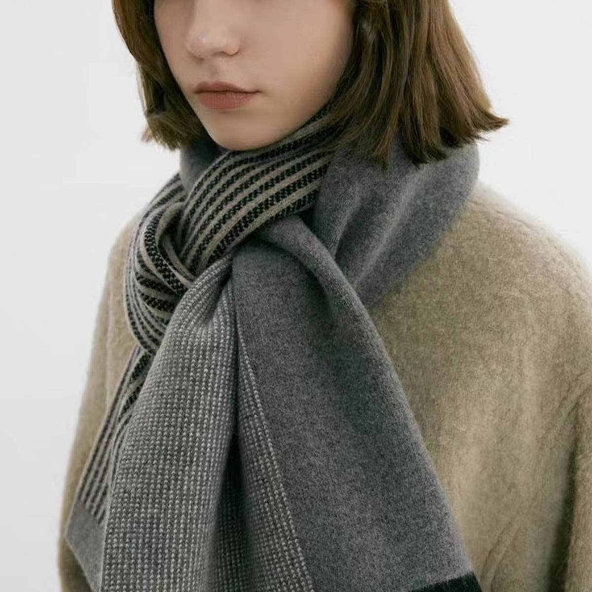 Knit Scarf - Unisex Elegant Winter Couples Wrap