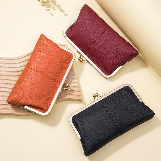GENUINE LEATHER SIMPLE FASHION CLIP BAG LONG WALLET_CWAB3739