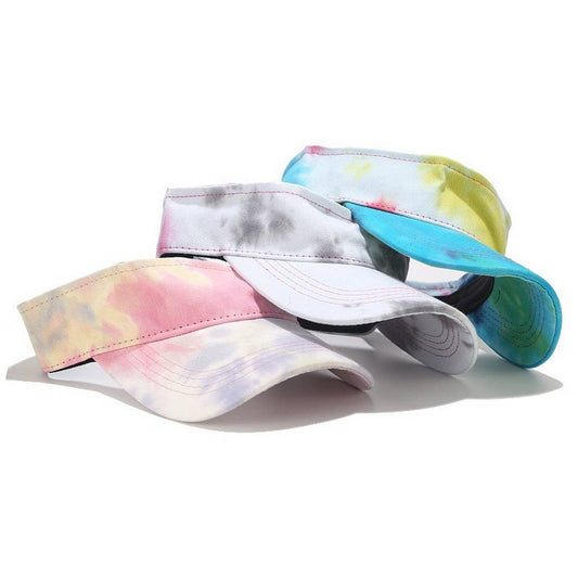 Tie-Dye Visor Hat -Summer Sunshade Cap for Travel_CWAH3292
