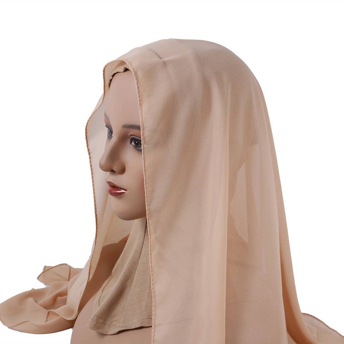 CLASSIC SOLID COLOR PEARL CHIFFON ETHNIC HEADSCARF