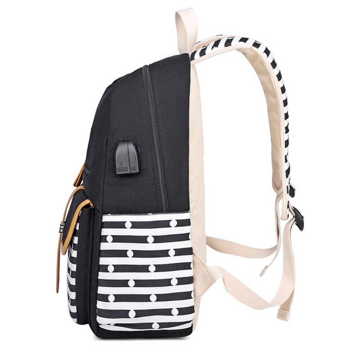 Canvas Backpacks for School 2Pcs USB Set_CWAB5494