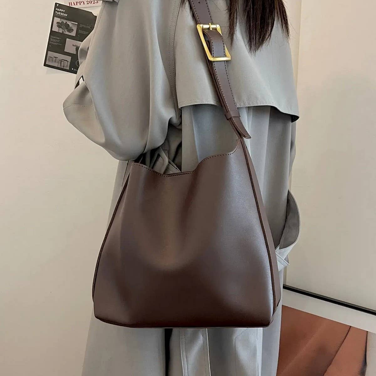 CWAB4831_CASUAL SIMPLE TWO-PIECE SHOULDER MESSENGER BAG