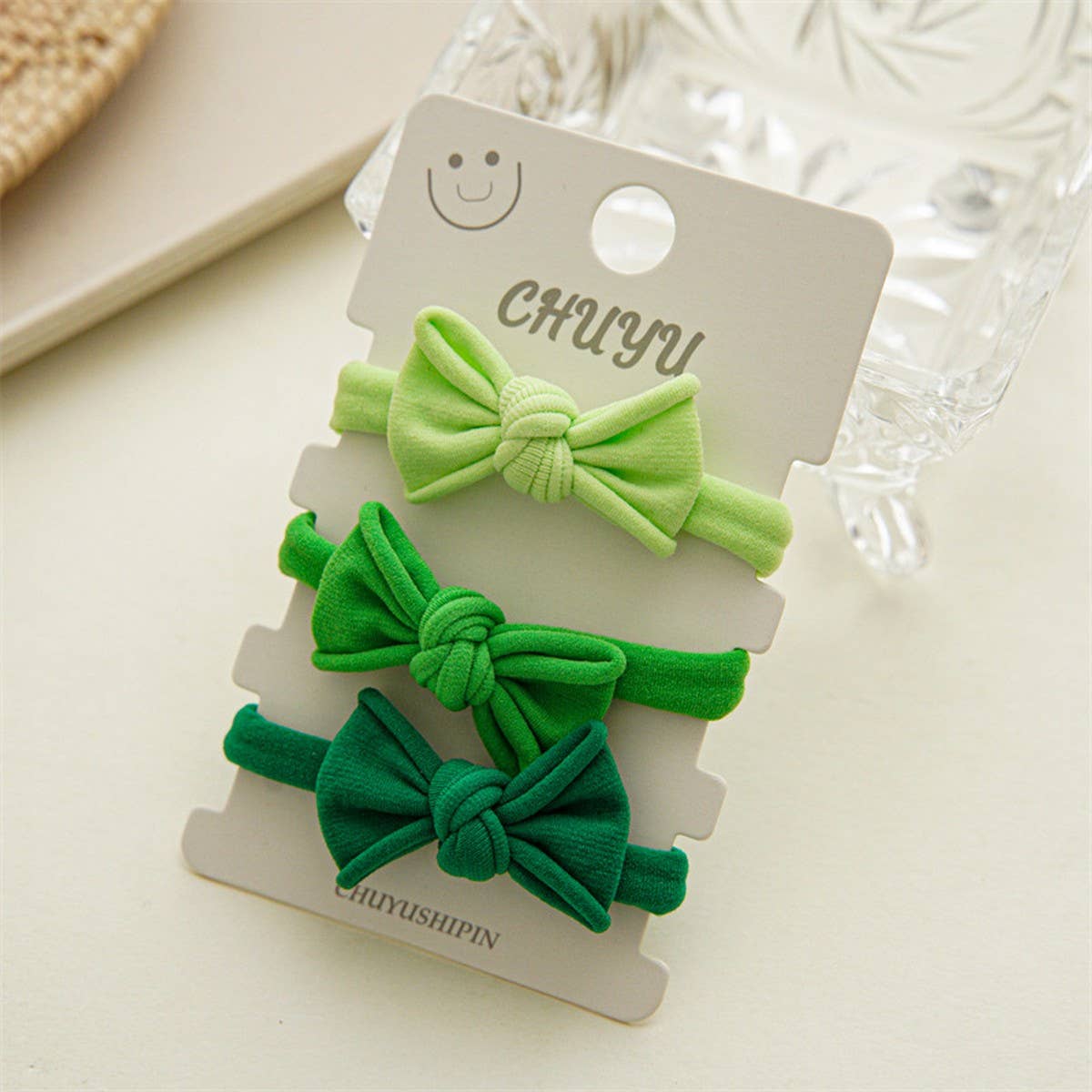 3PCS/CD BUTTERFLY HIGH ELASTICITY NYLON HAIR TIES_CWAHA1110