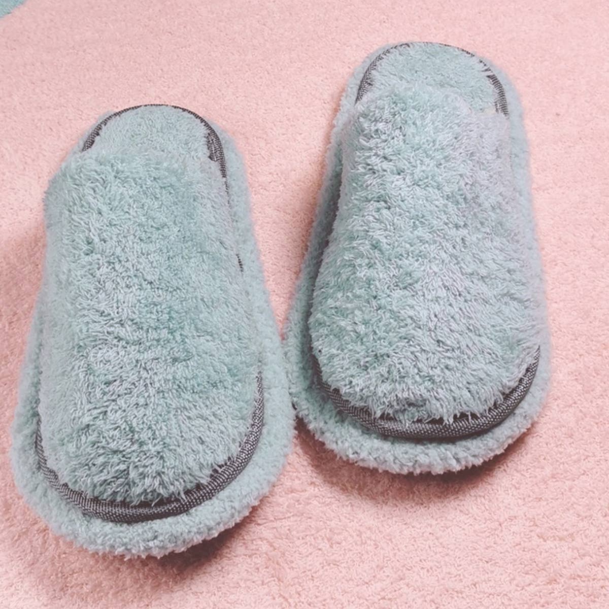 WARM MICROFIBER SLIPPERS FLOOR CLEANING MOP SHOE