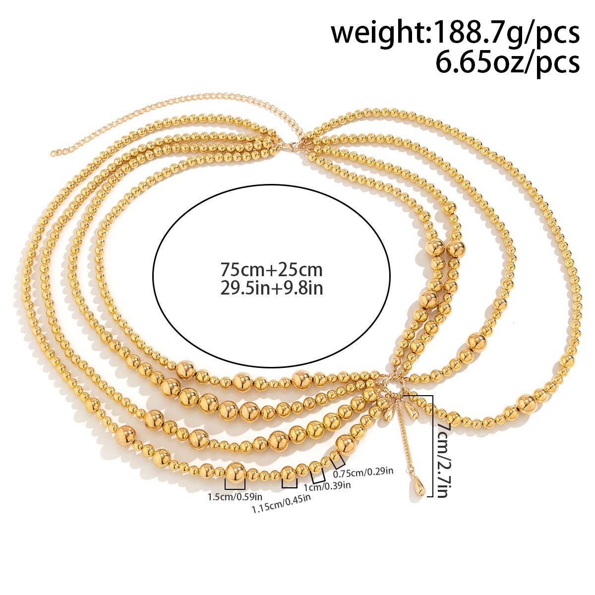 IMITATION PEARL HOLLOW TASSEL BODY CHAIN
