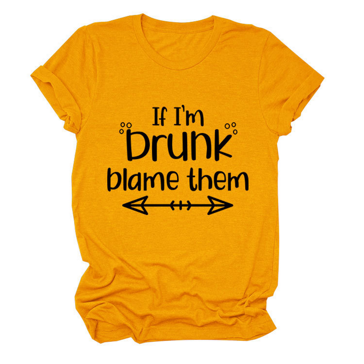 Summer Graphic Tee ??If I??¢m Drunk Print Shirt_CWTTSL0507