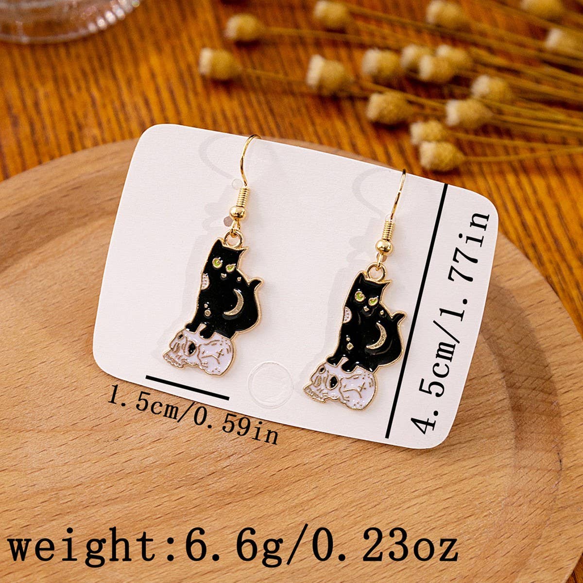 HALLOWEEN CARTOON CAT EARRINGS