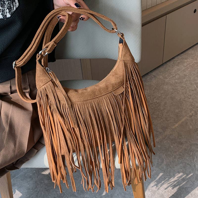 Tassel personalized large-capacity crossbody bag