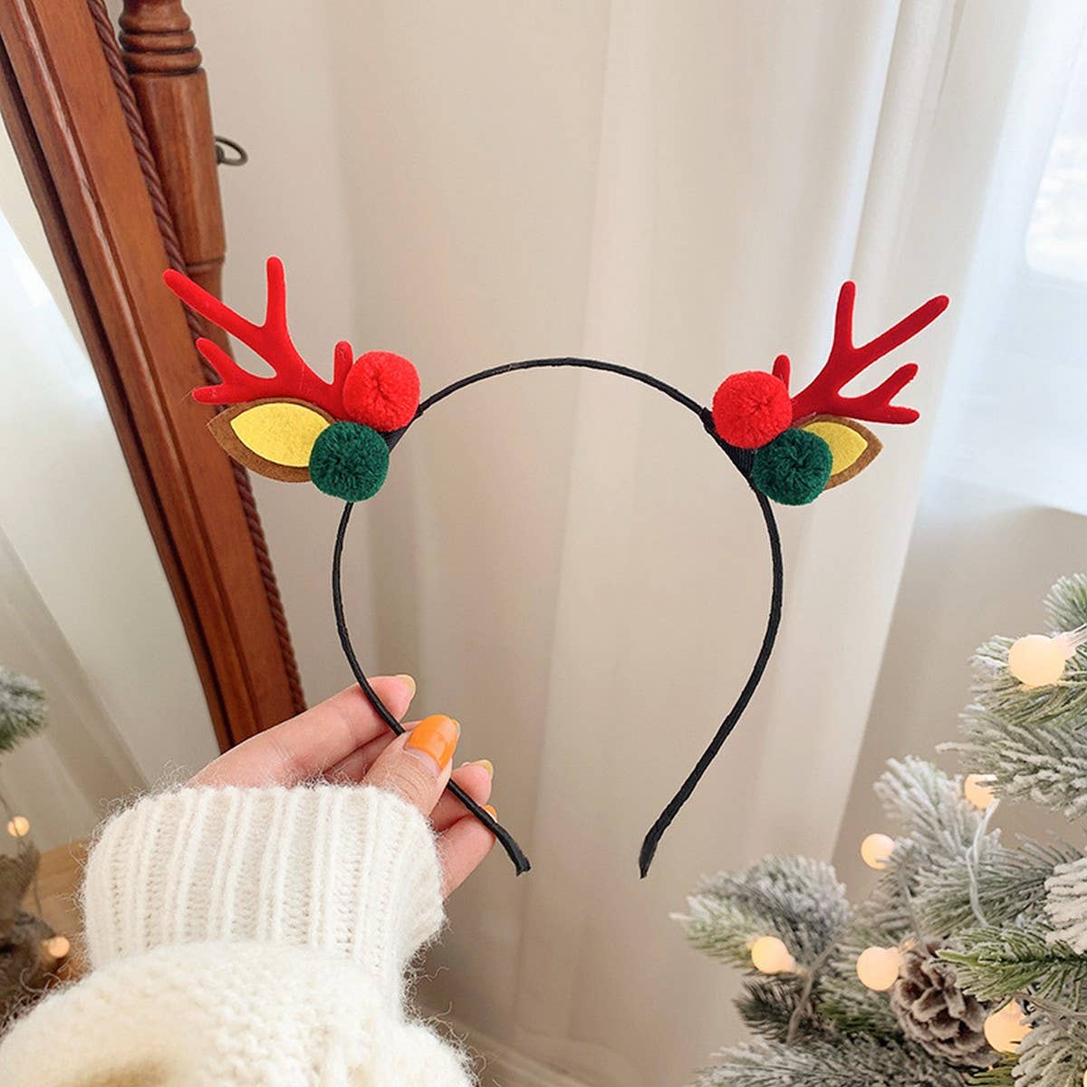 CUTE CHRISTMAS ELK HORN BELL HEADBAND HAIRPIN