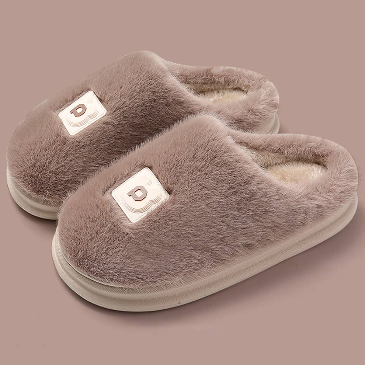 MINIMALIST WARM COMFY FLUFFY BEDROOM SLIPPERS