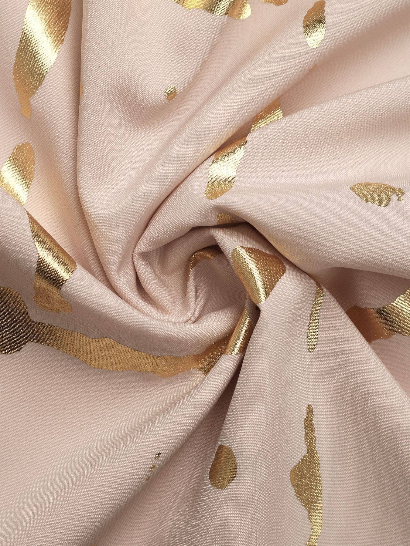 Lapel gold-embossed printed shirt