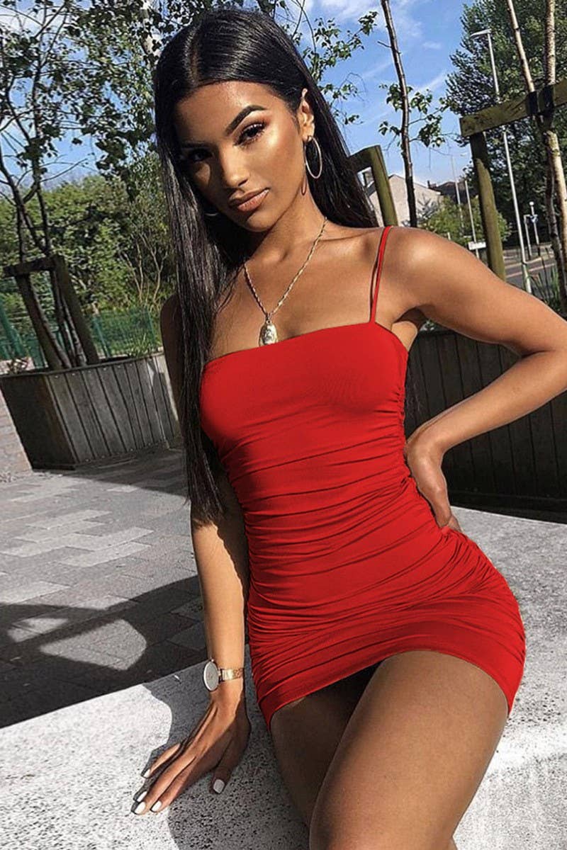 CWDSD10762_SOLID BODYCON SPAGHETTI STRAP MINI DRESS