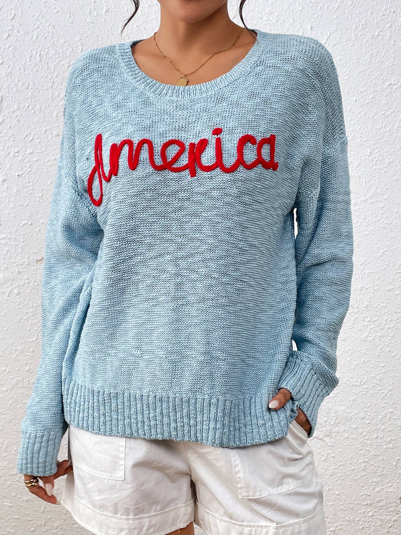 INDEPENDENCE DAY ALPHABET SWEATER WITH EVERYTHING