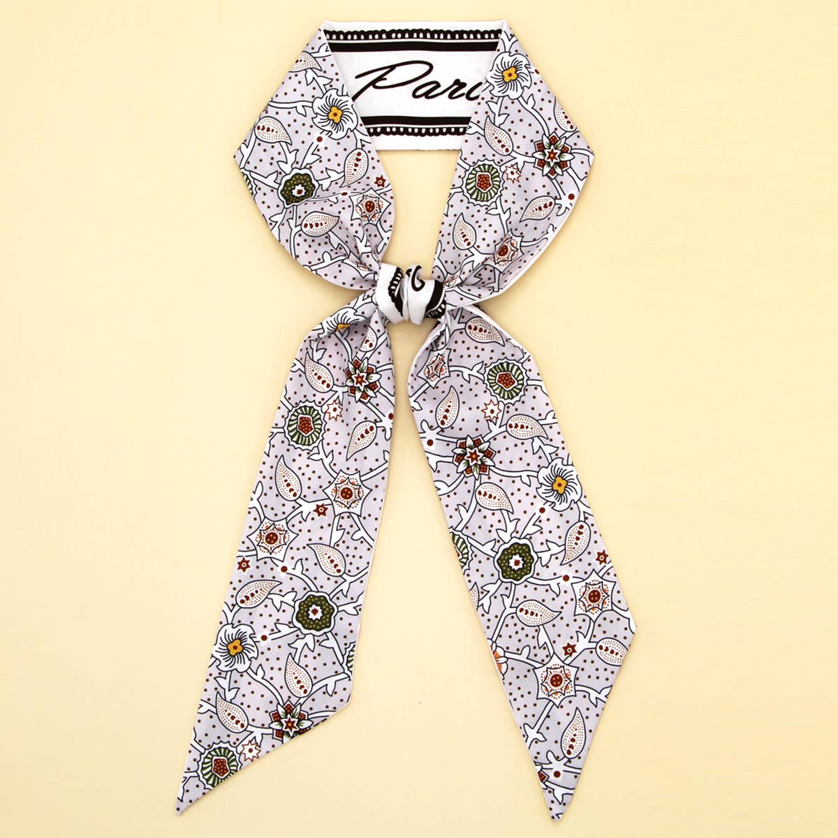 Letter Floral Skinny Scarf ? Hair Bow & Bag Ribbon