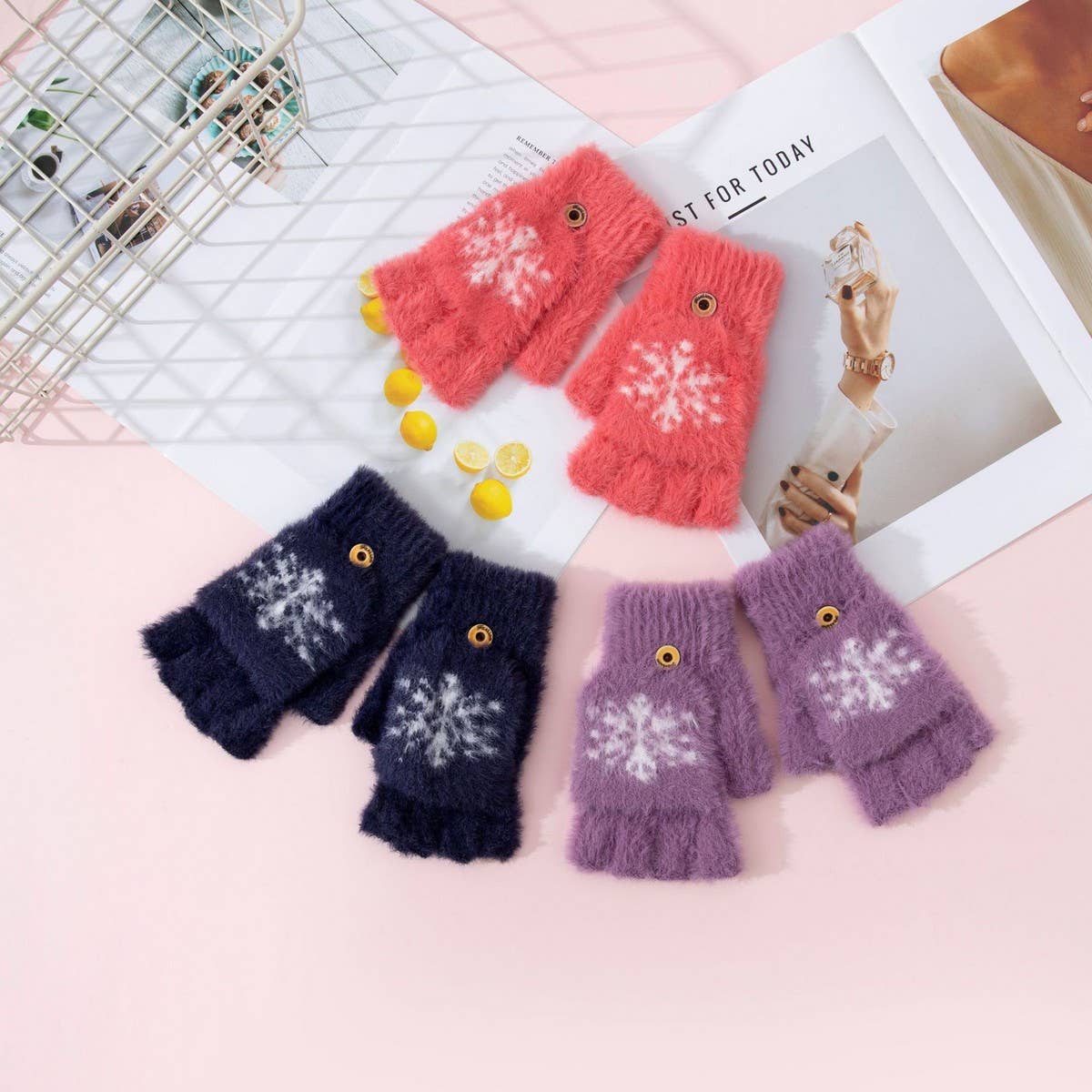 WINTER WARM HALF FINGER FLAP GLOVES_CWAG0163