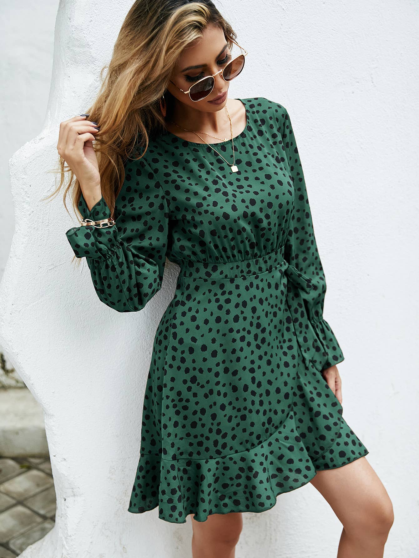 TEMPERAMENT COMMUTER LONG-SLEEVED DRESS