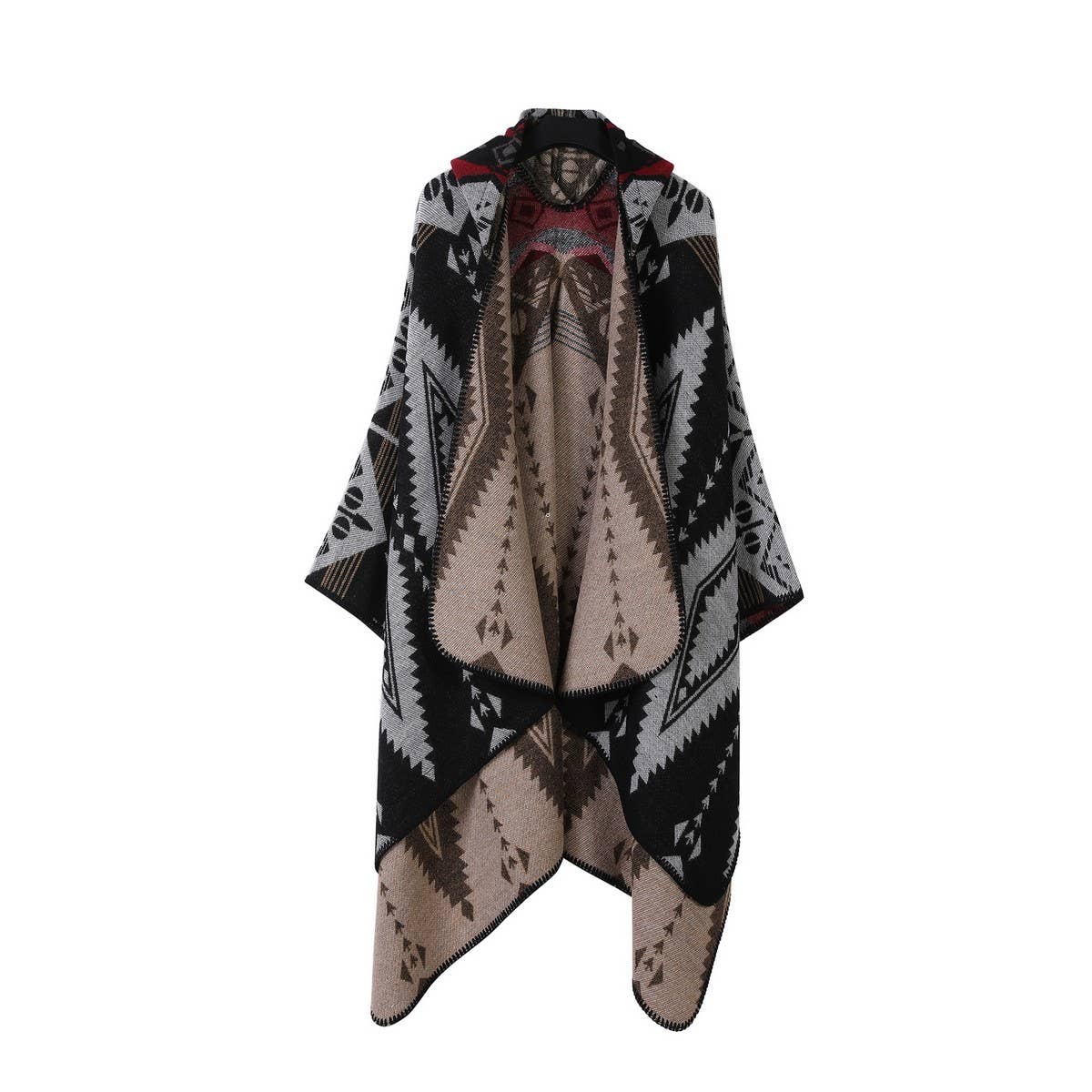 HOODED CAPE SCARF WEAR ETHNIC STYLE SHAWL