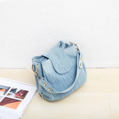 Denim multi-layered crossbody bag