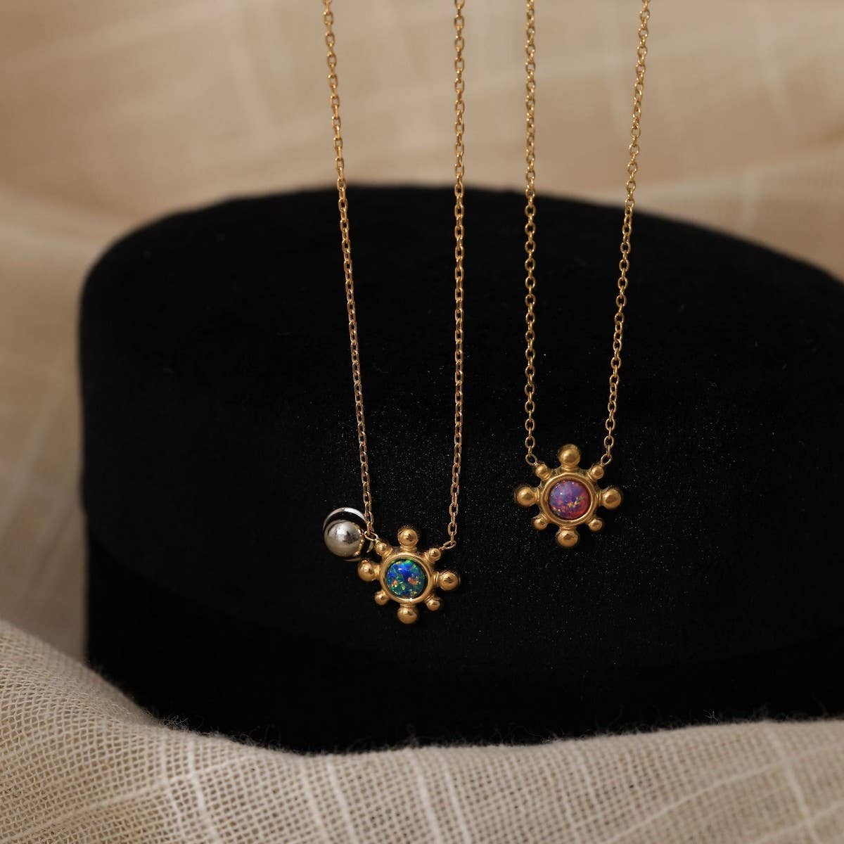 Delicate Small Solid Color Sunflower Necklace