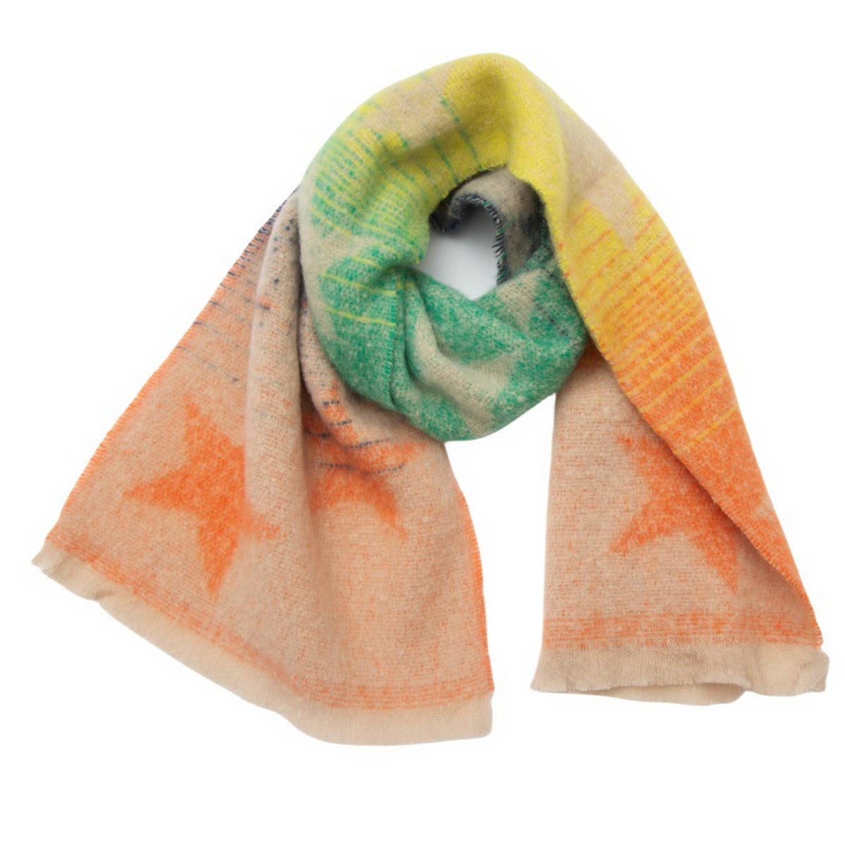 Star Gradient Scarf ??Jacquard Winter Wrap_CWASC0859