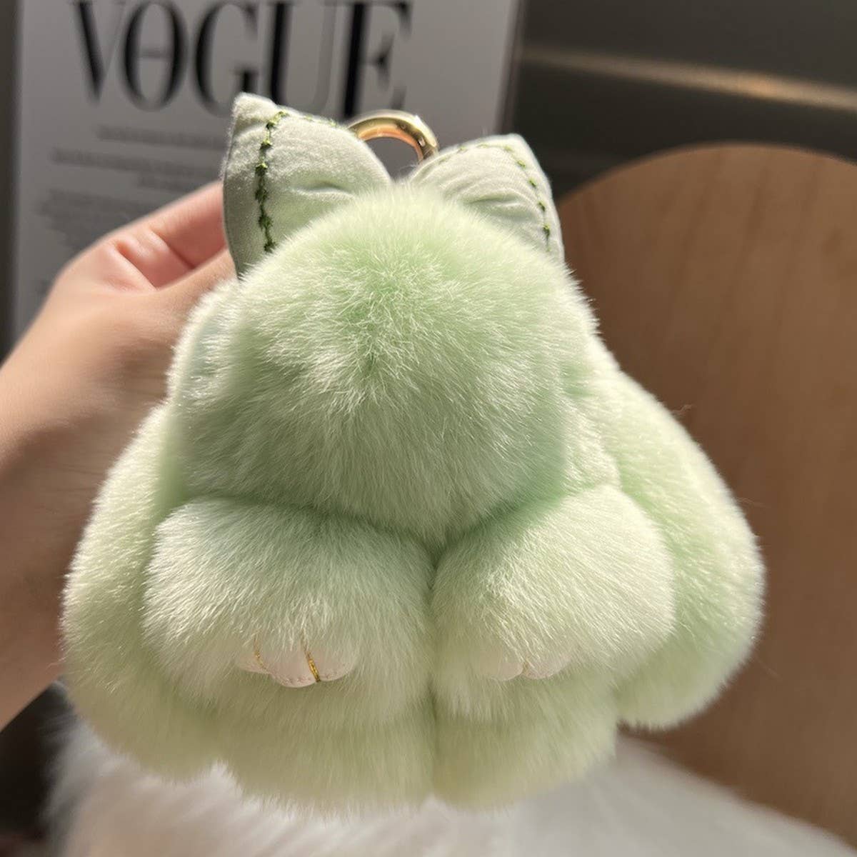 CUTE PLUSH DOLL BOW BUNNY CAR KEYCHAIN PENDANT