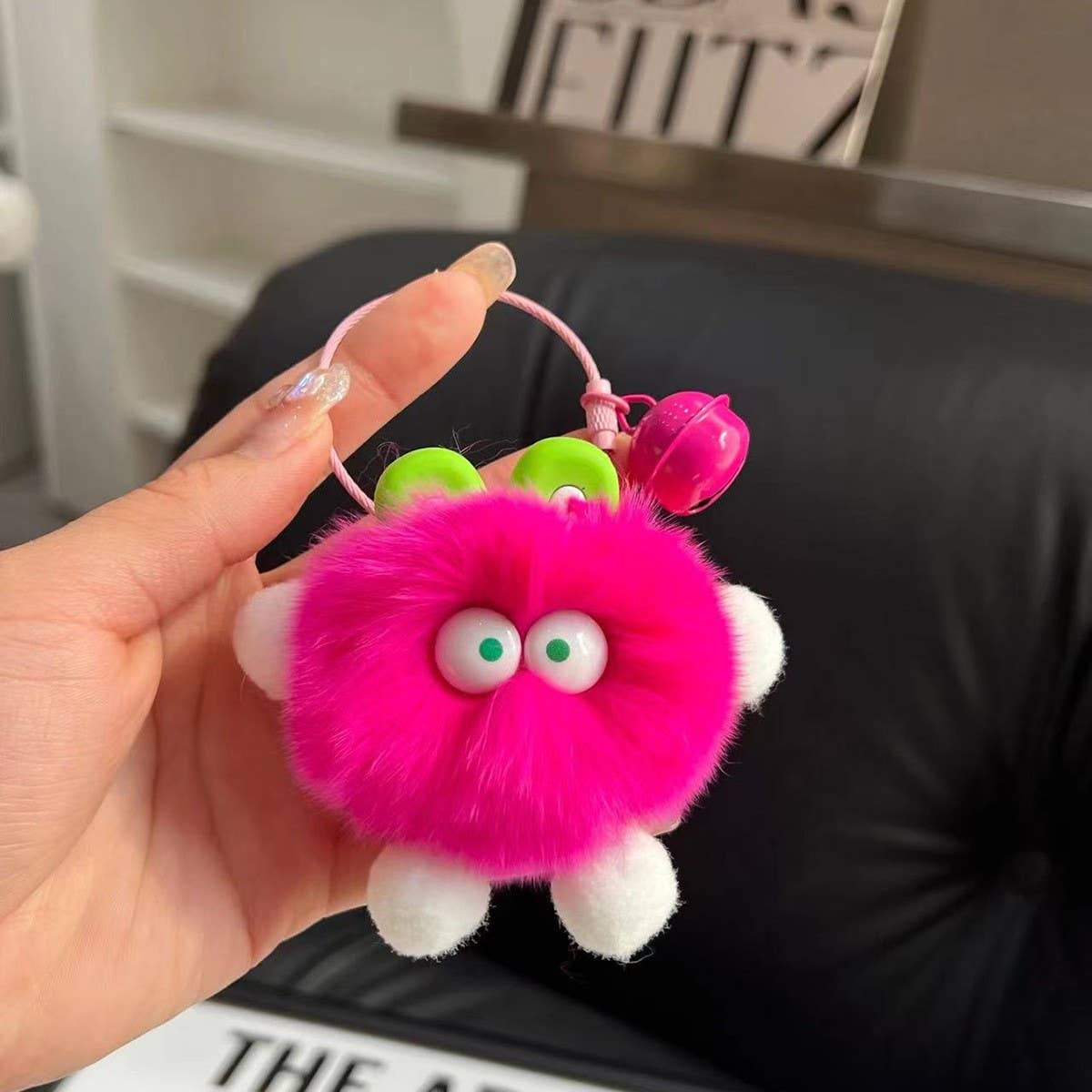 CUTE SMALL COAL BALL BAG PENDANT CAR KEYCHAIN