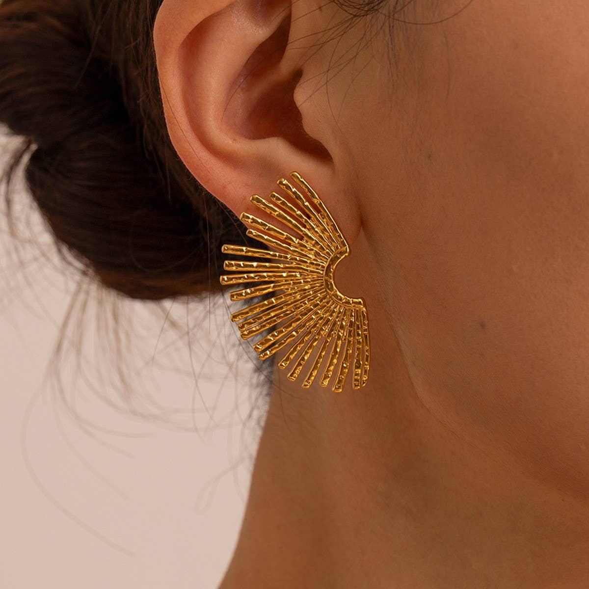 GOLD FLOWER JEWELRY LIGHT LUXURY VERSATILE EARRINGS