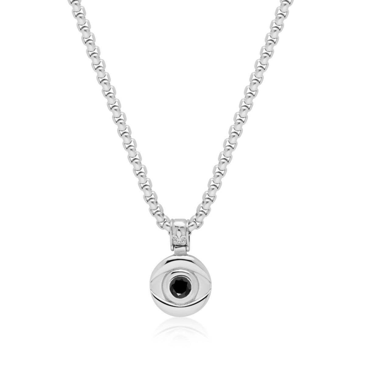 Zirconia Devil's Eye Clavicle Necklace_CWMM5340
