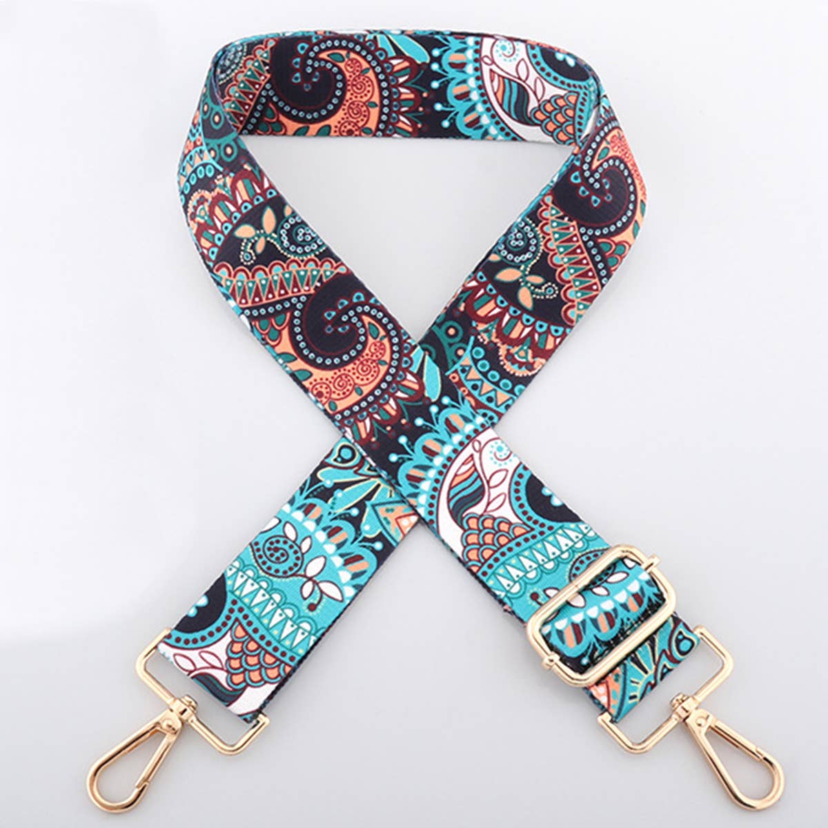 WOMEN COLOR GEOMETRIC STRIPES ADJUSTABLE BAG STRAP