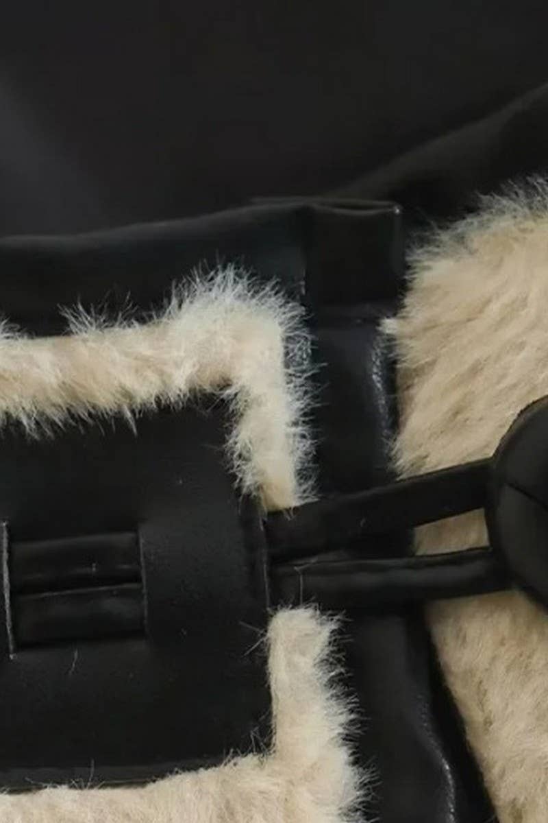 CWOCO1070_SINGLE BREASTED CREWNECK FUR-PROOF JACKET