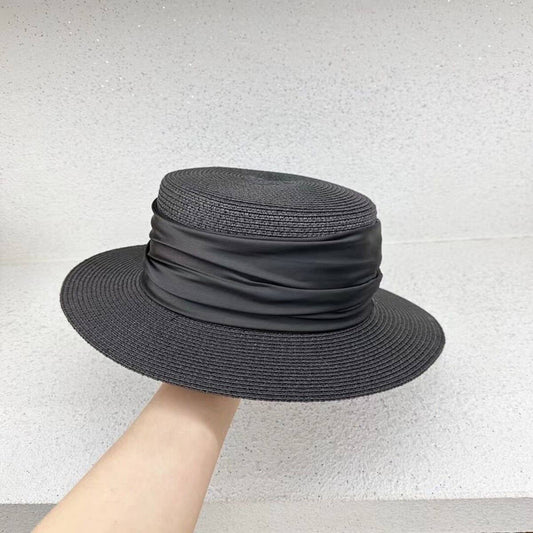 High-grade satin flat-top sun hat for women_CWAH3447