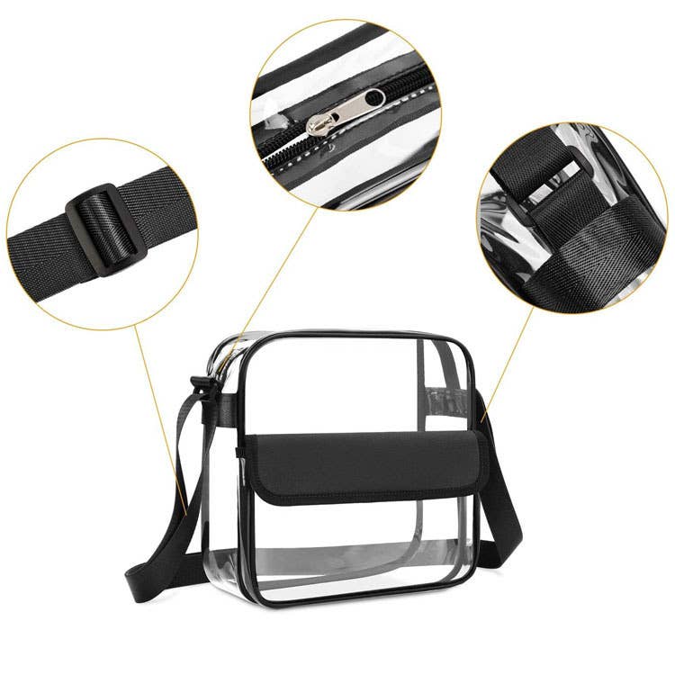 Colorful transparent pvc crossbody bag