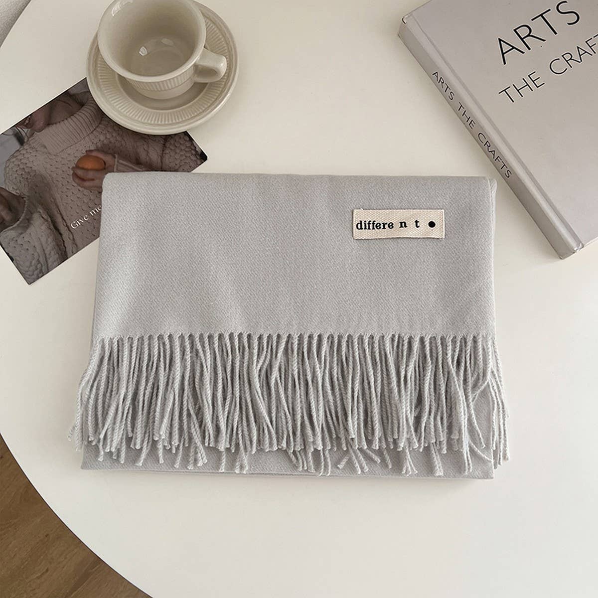 Solid Color Faux Cashmere Scarf - Wrap for Couples_CWASC1499