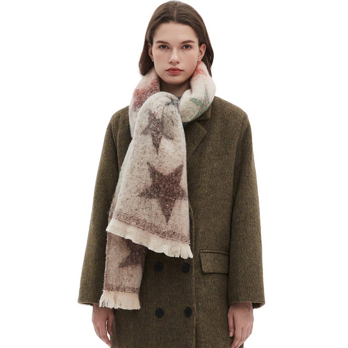 Star Gradient Scarf ??Jacquard Winter Wrap_CWASC0859