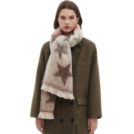 Star Gradient Scarf ??Jacquard Winter Wrap_CWASC0859