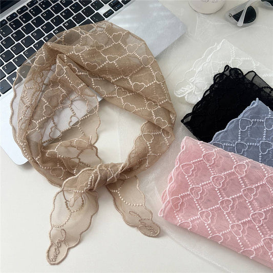 Heart Lace Triangle Scarf-Sun Protection Neck Wrap